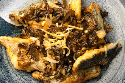 白身魚の辛子高菜あんかけ