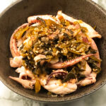 イカの一夜干しの高菜炒め