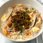 辛子高菜と豚ひき肉の春雨スープ