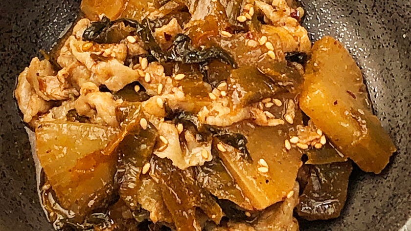 豚バラと大根の激辛高菜うま煮