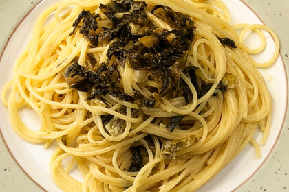 明太高菜のクリームパスタ