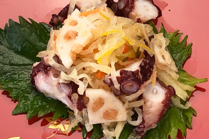 タコとレンコンとゆず大根の辛子明太子和え